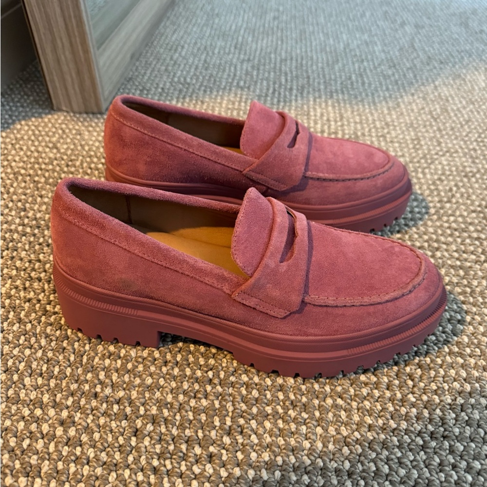 Patina / Portland Leather - Pink Suede Chunky Loafers EU 39